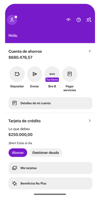 Así se ve el Ajuste de Límite de la app de Nu.